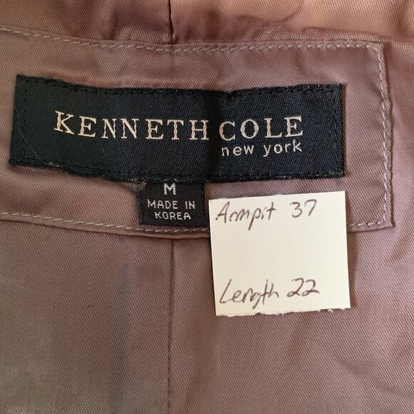 Kenneth Cole NY Women’s Overcoat Size M Mid Length Metallic Gray Quiet Luxury - Picture 2 of 9